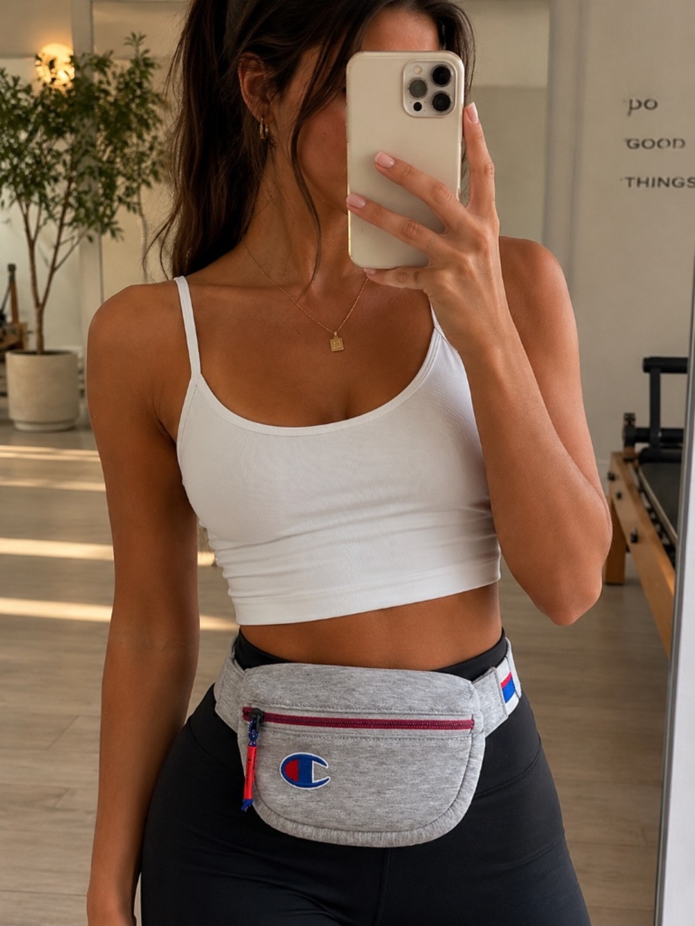 Champion Attribute Waist Bag Heather Gray Fanny Pack Crossbody Y2K